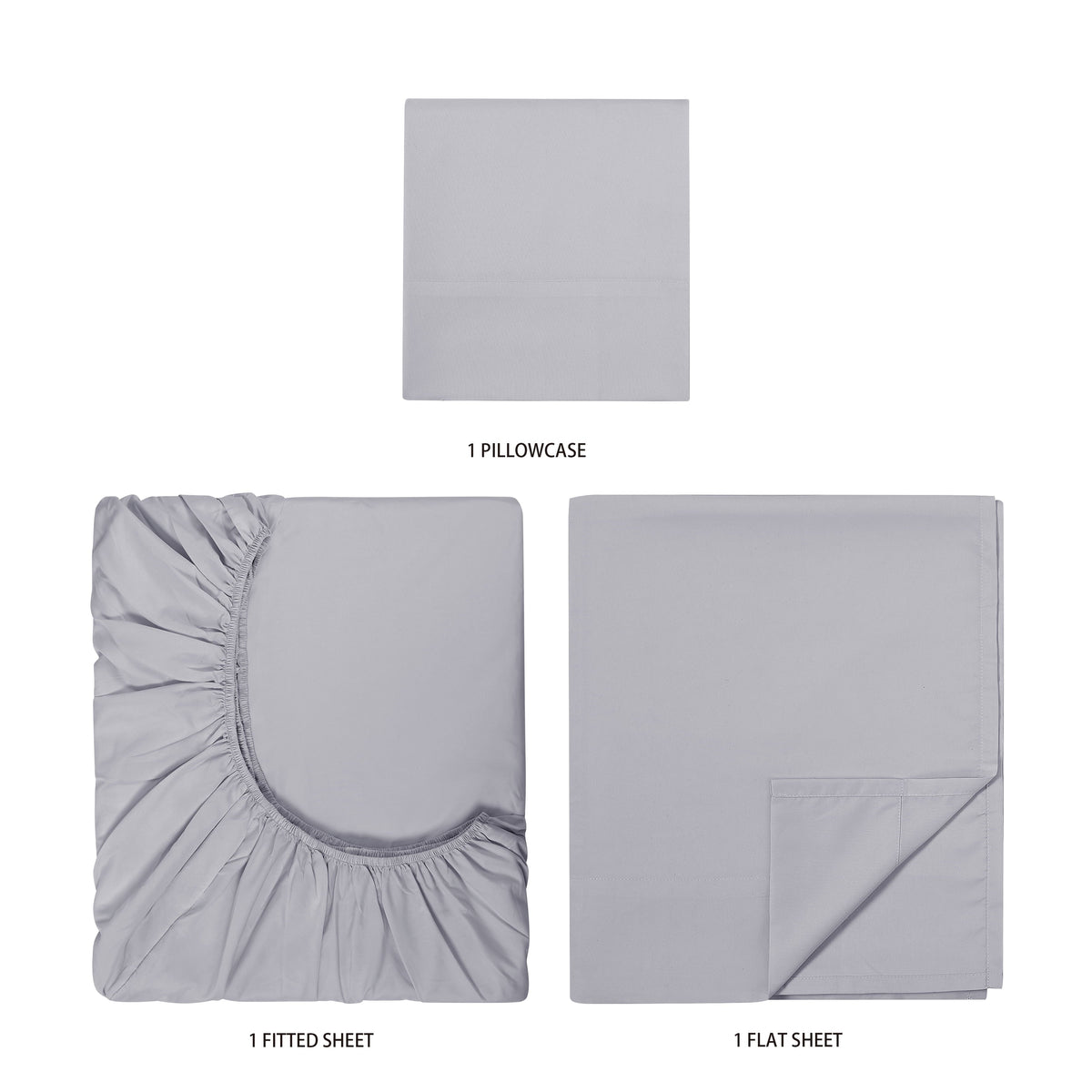 Kids Soft Microfiber Sheet Set, Gray, Twin, 3 Pieces - Image 5
