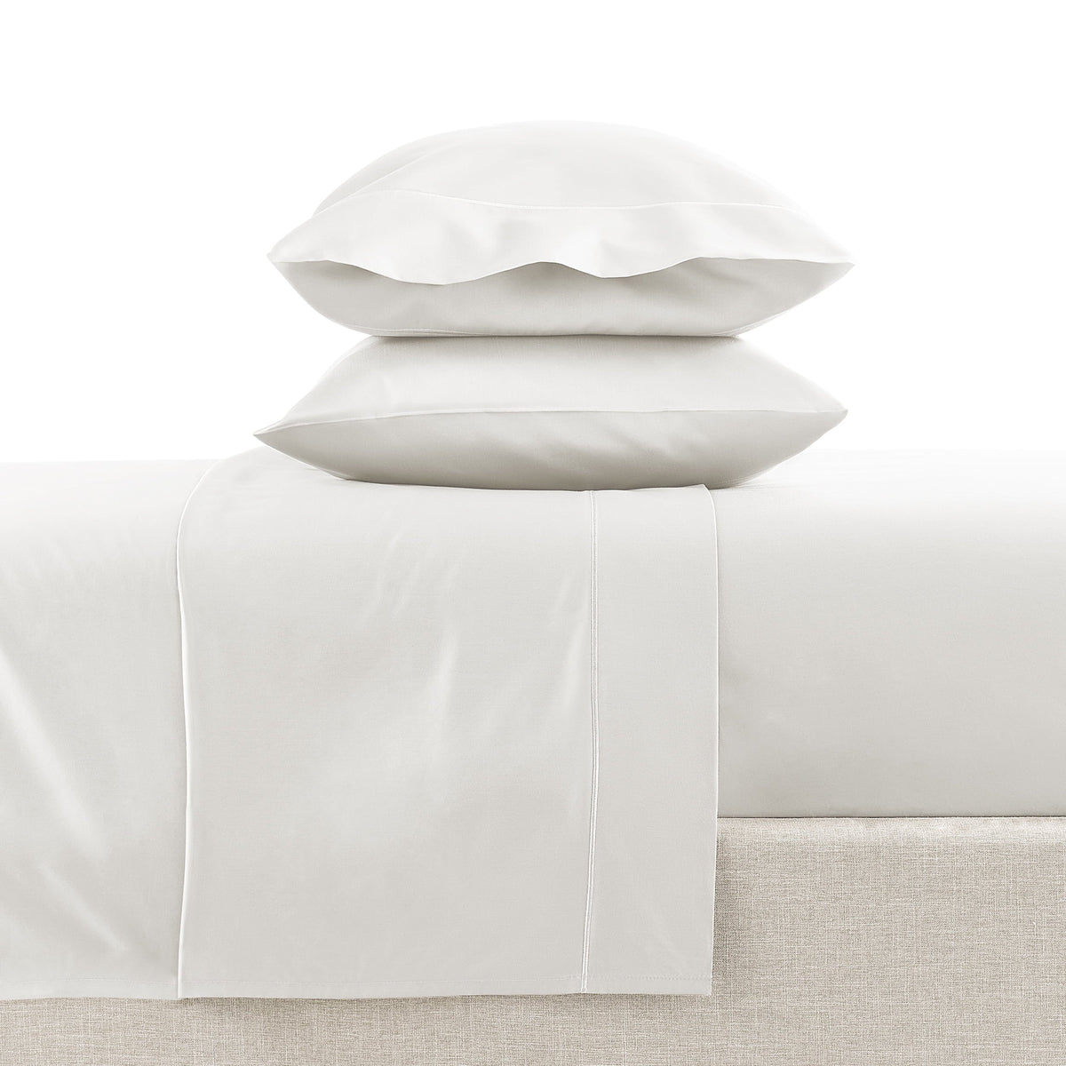 4-Piece 600 Thread Count White Egyptian Cotton Adult Bed Sheet Set, King - Deep Pocket - Image 2