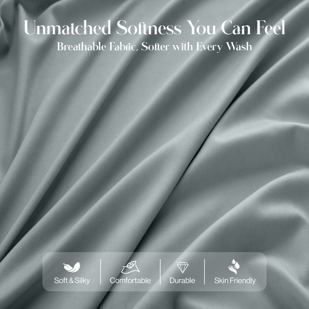 Bed Sheets - 6 Piece Ultra-Soft Microfiber Sheets Set, Deep Pocket Fitted Sheet, Flat Sheet & 4 Pillowcases, Breathab... - Image 5