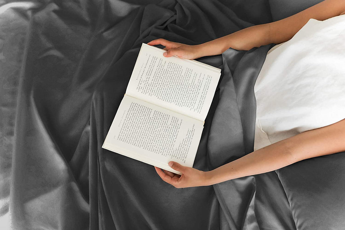 4-Piece Extra Deep Pocket Sheet Set - Full Size Breathable & Cooling Bed Sheets Fits 18"-24" Mattresses, Gray - Image 5