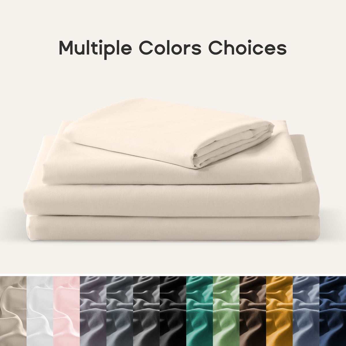 Sonive Bed Sheet Sets,Ultra Soft Breathable Luxury 4 Piece, (Beige, Queen) - Image 2