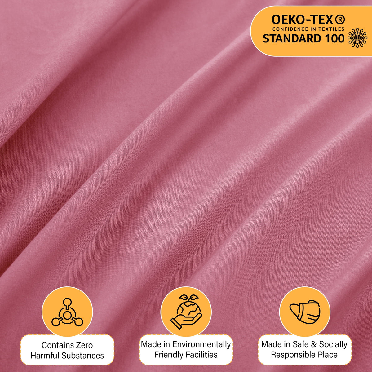 Size Sheet Set, 4-Piece Plain Soft Microfiber – Deep Pocket Bed Sheets, Includes 1 Fitted Sheet, 1 Flat Sheet, 2 Pill... - Image 3