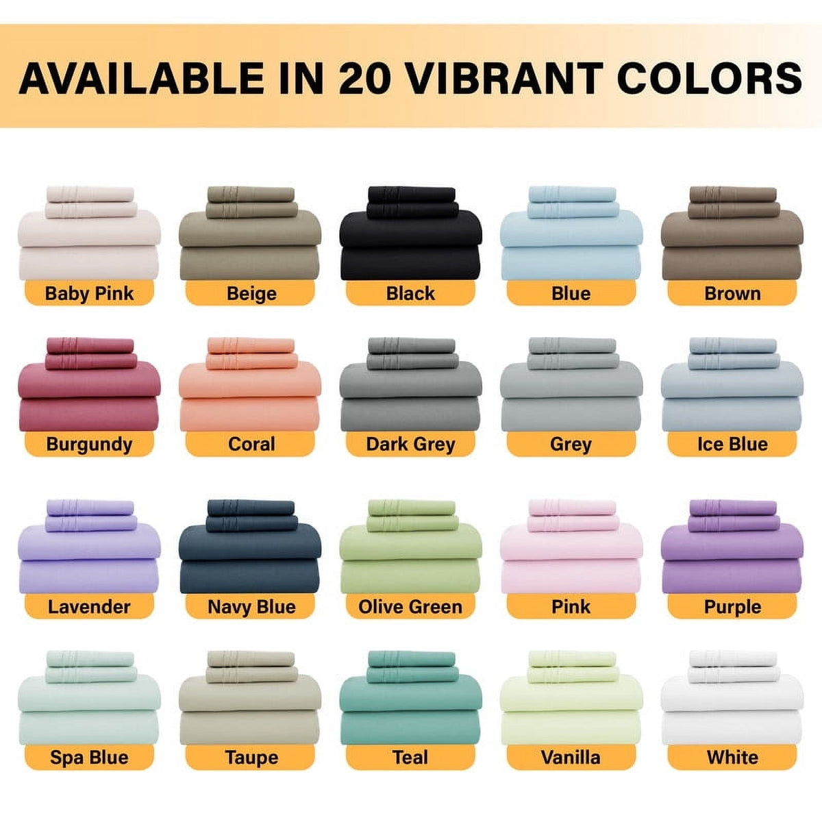 Size Sheet Set, 4-Piece Plain Soft Microfiber – Deep Pocket Bed Sheets, Includes 1 Fitted Sheet, 1 Flat Sheet, 2 Pill... - Image 5