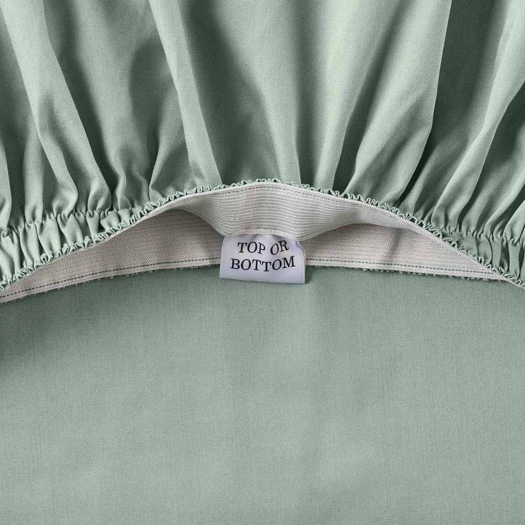 Better Homes & Gardens Cool & Crisp 4-Piece 300 Thread Count Green River Cotton Percale Sheet Set, Queen - Image 5
